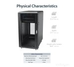 StarTech.com 22U Enterprise-Grade Flat Pack Server Rack Cabinet, 19in Enclosed 4-Post Rack with 29in (75cm) Mounting Depth and 1764lb (800kg) Weight Capacity