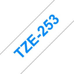 Ruban pour PTOUCH laminé Bleu/Blanc 24mmx8m TZE253