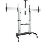 StarTech.com Support TV à Roulettes pour TV VESA 37-60" (Max 2x 50kg) - Chariot TV roulettes - Support TV Double sur Pied Mobile à Hauteur Réglable