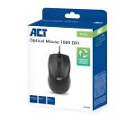 ACT Souris optique filaire pleine taille 1000 DPI, clic silencieux, écologique, fabriquée à partir de matériaux recyclés