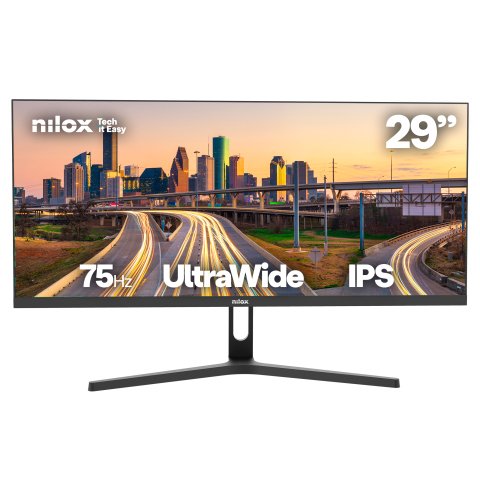 Pantalla monitor para PC 29” Nilox FHD, IPS UltraWide, 4ms, 75 Hz, HDMI