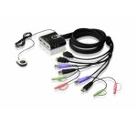 ATEN Switch KVM cavo USB HDMI/audio a 2 porte con selettore porta remota