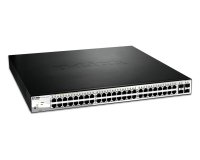 D-Link DGS-1210-52MP Géré L2 Gigabit Ethernet (10/100/1000) Connexion Ethernet, supportant l'alimentation via ce port (PoE) Noir, Gris