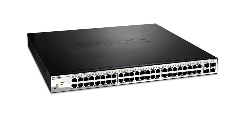 D-Link DGS-1210-52MP Géré L2 Gigabit Ethernet (10/100/1000) Connexion Ethernet, supportant l'alimentation via ce port (PoE) Noir, Gris