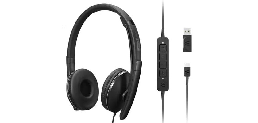 Lenovo 4XD1M39029 auricular y casco Auriculares Alámbrico Diadema USB Tipo C Negro