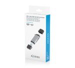 AISENS Lector De Tarjetas SD, Micro SD, MMC, Rs-MMC, MMC Micro, USB-A y USB-C, Gris