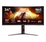 AOC G4 CU34G4CA écran plat de PC 86,4 cm (34") 3440 x 1440 pixels Wide Quad HD Noir, Rouge