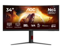 AOC G4 CU34G4CA écran plat de PC 86,4 cm (34") 3440 x 1440 pixels Wide Quad HD Noir, Rouge