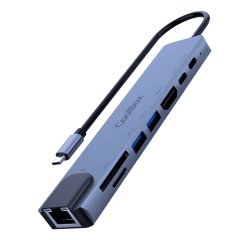 CoolBox MINIDOCK C81 ALUMINIO USB-C A HDMI 4K/2xUSB-A/PD 100W/USB-C/SD/MICROSD/RJ45