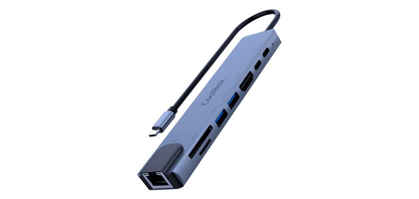 CoolBox MINIDOCK C81 ALUMINIO USB-C A HDMI 4K/2xUSB-A/PD 100W/USB-C/SD/MICROSD/RJ45