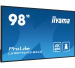 iiyama LH9875UHS-B2AG Écran d'affichage dynamique Écran plat de signalisation numérique 2,48 m (97.5") LED Wifi 500 cd/m² 4K Ultra HD Noir Intégré dans le processeur Android 11 24/7
