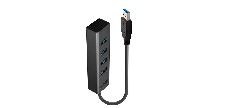 Lindy 43324 hub de interfaz USB 3.2 Gen 1 (3.1 Gen 1) Type-A 5000 Mbit/s Negro