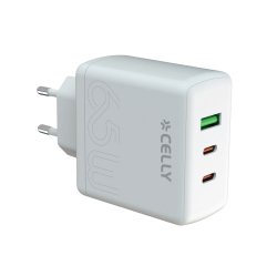 Celly TC3GAN65WEVOWH cargador de dispositivo móvil Smartphone, Tableta Blanco Corriente alterna Carga rápida Interior
