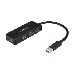 StarTech.com 4 Port USB 3.0 Hub SuperSpeed met Fast Charge, Portable USB 3.2 Gen 1 Type-A Laptop/Desktop Hub, USB Bus Power/Self Powered voor High Performance, Mini/Compact