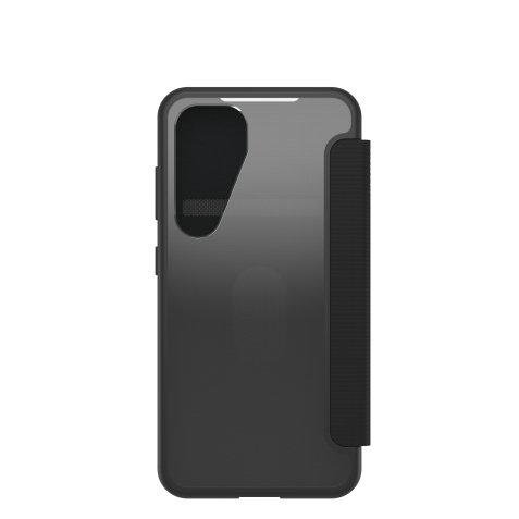 OtterBox React Series Folio voor Galaxy S25, Black Crystal (Clear/Black)