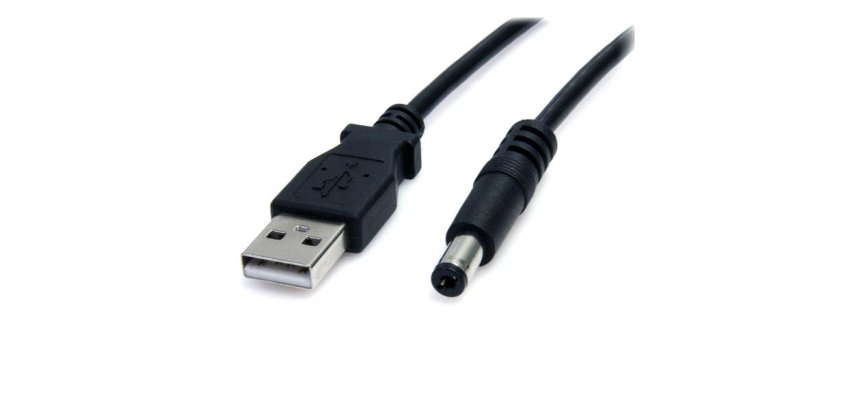 Cable de 91cm de alimentación USB A a M de Tipo Barril de 5,5mm