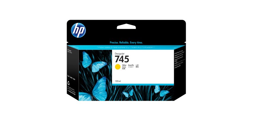 HP Cartouche d'encre DesignJet 745 jaune, 130 ml