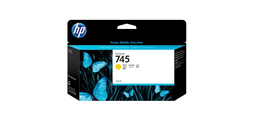 HP Cartouche d'encre DesignJet 745 jaune, 130 ml