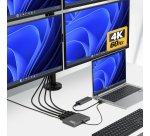 StarTech.com QUAD-USB-DP-ADAPT station d'accueil Avec fil USB 3.2 Gen 1 (3.1 Gen 1) Type-C Gris