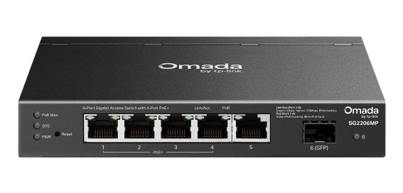 TP-Link Omada SG2206MP commutateur réseau L2 Gigabit Ethernet (10/100/1000) Connexion Ethernet, supportant l'alimentation via ce port (PoE)