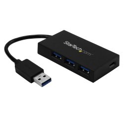 StarTech.com 4 Port USB 3.0 Hub - USB Type-A Hub met 1x USB-C & 3x USB-A SuperSpeed - Mini USB 3.2 Gen 1 (5Gbps) BC 1.2 Charging Hub met Power Adapter of USB Gevoed