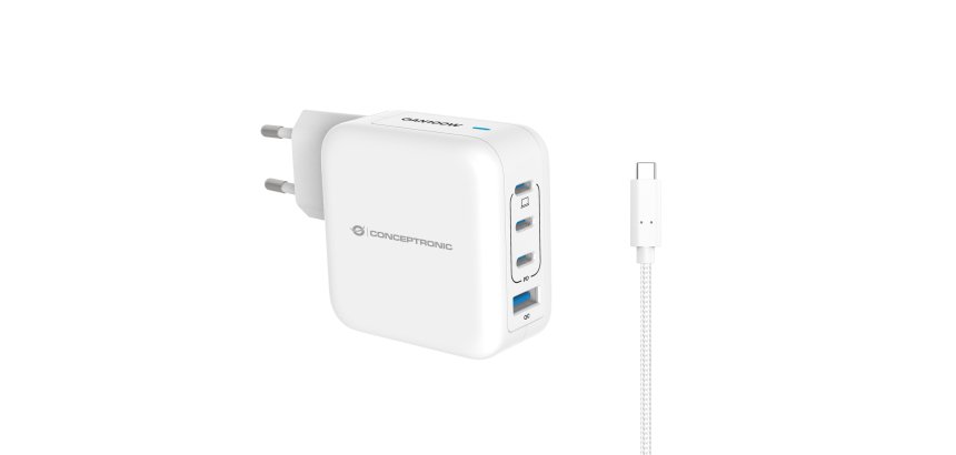 Conceptronic ALTHEA18W Caricabatterie per dispositivi mobili Universale Bianco AC Ricarica rapida Interno