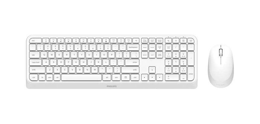 Philips Serie 3000 SPT6307W/34 tastiera Mouse incluso Universale RF Wireless QWERTY Inglese Bianco