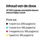 HP 300 originele zwarte/drie-kleuren inktcartridges, 2-pack