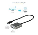 StarTech.com USB C to VGA Adapter - 1080p USB Type-C to VGA Adapter Dongle - USB-C (DP Alt Mode) to VGA Monitor/Display Video Converter - Thunderbolt 3 Compatible - 12" Long Attached Cable - Upgraded Version of CDP2VGA