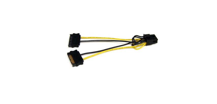StarTech.com Câble adaptateur d'alimentation SATA vers carte vidéo PCI Express 8 broches de 15 cm