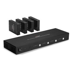 Lindy 38328 extensor audio/video Transmisor y receptor de señales AV Negro