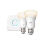 Philips Hue White Starter Kit Bridge + 2 Lampadine Smart E27 75W