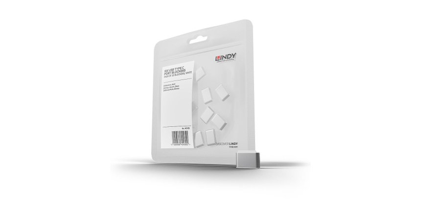 Lindy Bloqueurs de port USB C, Blanc, 10 pièces