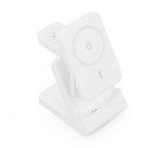 AISENS Cargador Inalambrico USB-C 4 en 1 De 15W Para Movil, Apple Watch, Auriculares Con Estuche De Carga, Blanco