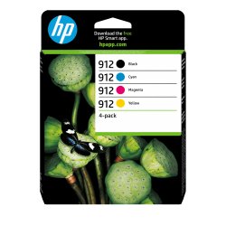 HP 912 4-Pack CMYK(4) Original Ink Cartridge Combo