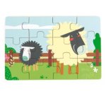 Puzzle en bois sans cadre panoramic ferme 4 puzzles     individuels emboitables de 12 pieces chacun