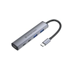 Conceptronic HUBBIES22G hub di interfaccia USB 3.2 Gen 1 (3.1 Gen 1) Type-C 5000 Mbit/s Grigio