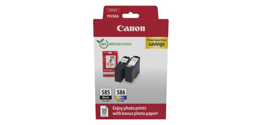 Canon PG-585/CL-586 PVP cartouche d'encre 2 pièce(s) Original Noir, Cyan, Magenta, Jaune
