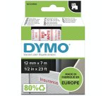DYMO D1 etichette originali | Rotolo da 12 mm x 7 m | stampa Rossa su bianco | etichette autoadesive per etichettatrice LabelManager | 1 Pezzo