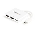 StarTech.com Adaptateur multiport USB-C vers HDMI 4K avec USB Power Delivery et port USB-A - Blanc
