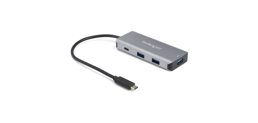 StarTech.com Hub USB-C 4 Ports - 3 Ports USB-A, 1 Port USB-C - HUB Adaptateur SuperSpeed Type C USB 3.2 Gen 2 (10Gbps) - Alimenté par bus USB - Hub Adaptateur USB-C vers USB compacte - Hub Portable - Aluminium