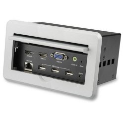 StarTech.com Boîtier de connexion pour table de réunion avec entrées DisplayPort, HDMI et VGA