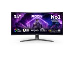 AOC AGON PRO AG346UCD computer monitor 86.4 cm (34") 3440 x 1440 pixels Wide Quad HD QD-OLED Black, Grey