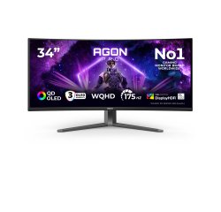 AOC AGON PRO AG346UCD computer monitor 86.4 cm (34") 3440 x 1440 pixels Wide Quad HD QD-OLED Black, Grey
