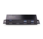 StarTech.com Hub Industriel USB 10Gbps à 7 Ports avec Adaptateur d'Alimentation, Métal, Montable, 5 Ports USB-A et 2 Ports USB-C en Aval, Protection ESD, Hub USB Alimenté, TAA