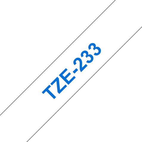 Ruban pour PTOUCH laminé Bleu/Blanc 12mmx8m TZE233