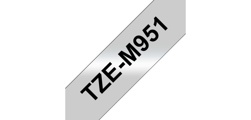 Brother TZE-M951 Casete de cinta laminada original Negro sobre plata 24 mm x 8 m