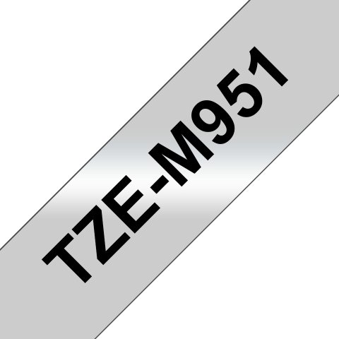Brother TZE-M951 Casete de cinta laminada original Negro sobre plata 24 mm x 8 m
