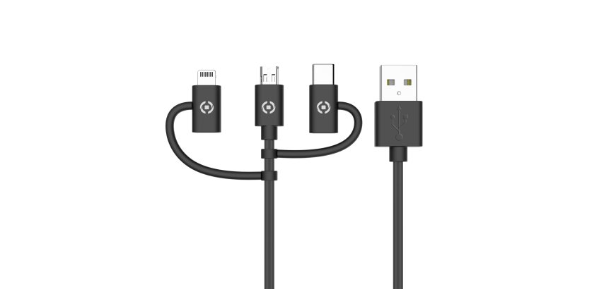 Celly USB3IN1BK cable USB USB 2.0 1 m USB A Micro-USB B Negro