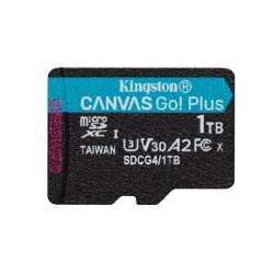 Kingston Technology Carte microSDXC Canvas Go Plus Gen4 200R A2 U3 de 1 To, pack unique sans ADP